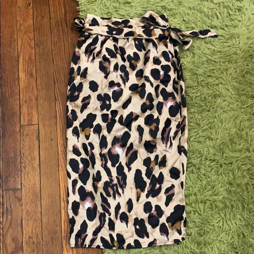 Leopard Wrap Skirt NWOT